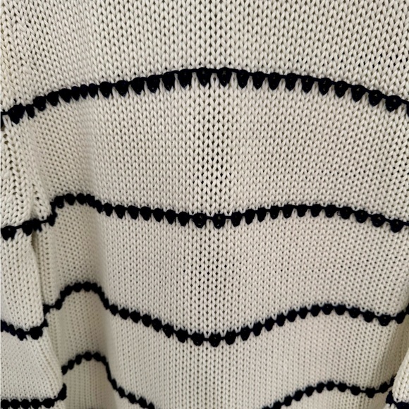 Madewell White and Navy Striped Long Sleeve Cotton Crewneck Sweater Size:M - Picture 10 of 12
